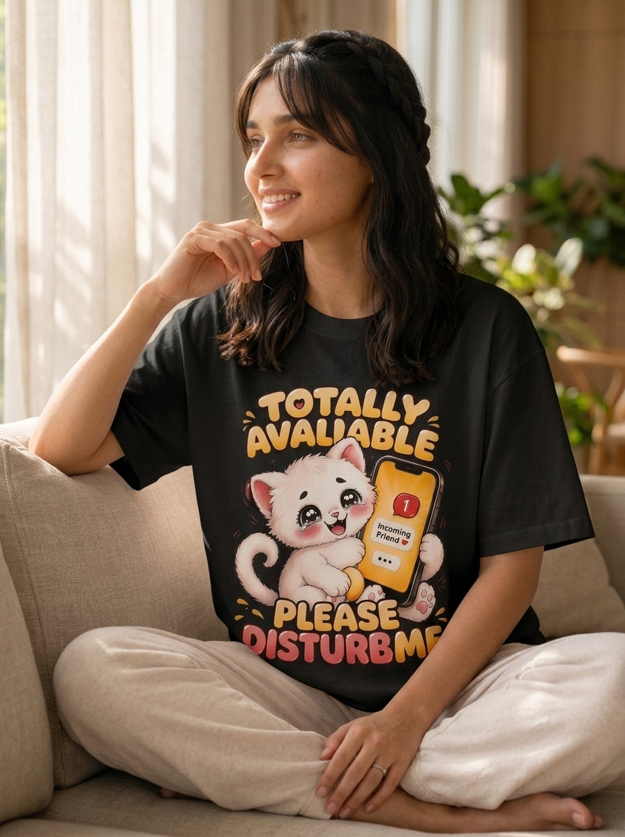 Totally Available - Please Disturb Me Unisex Oversized T-shirt