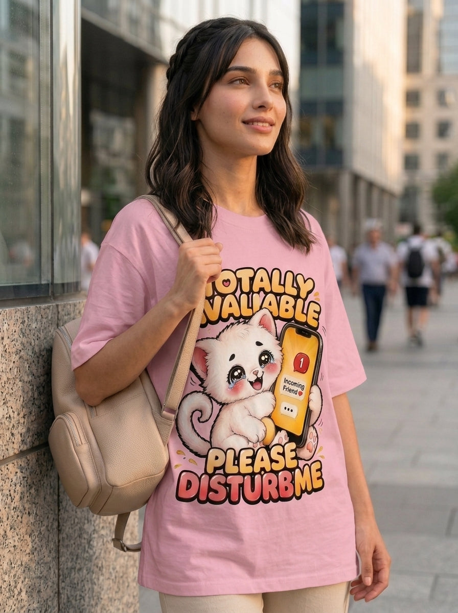 Totally Available - Please Disturb Me Unisex Oversized T-shirt