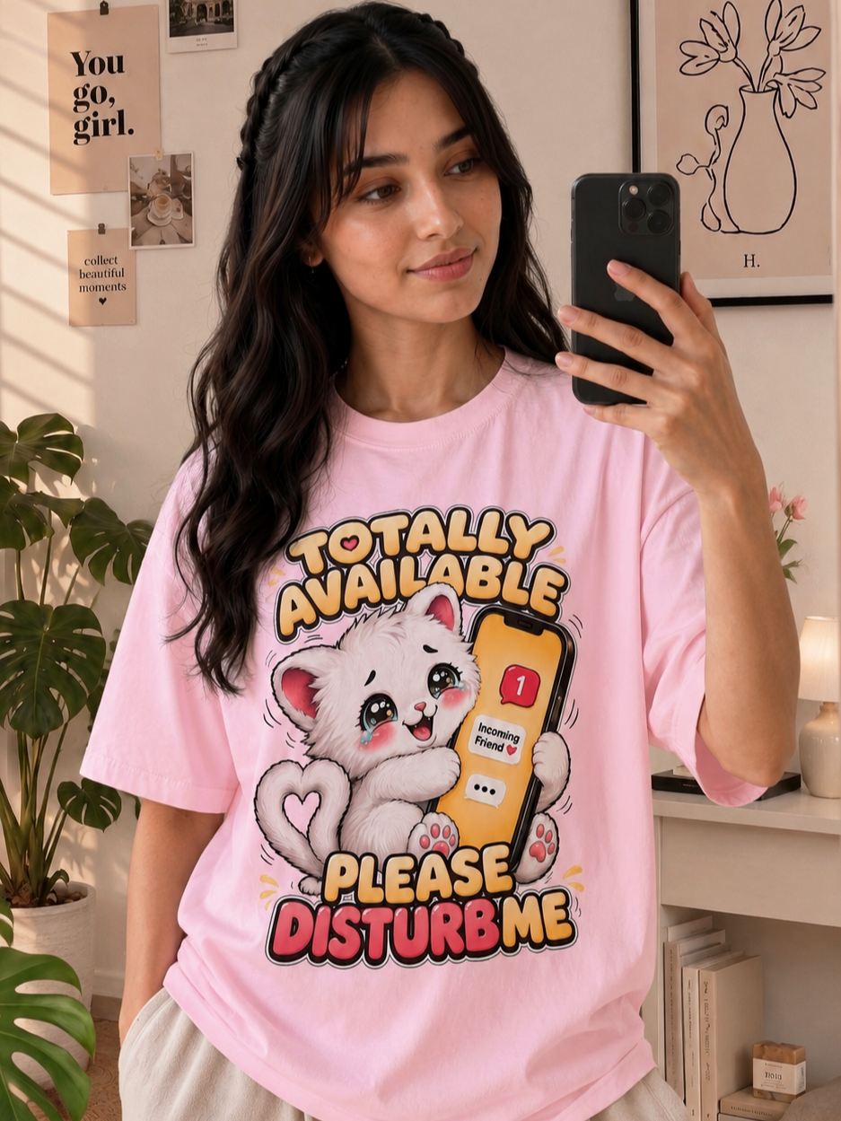 Totally Available - Please Disturb Me Unisex Oversized T-shirt