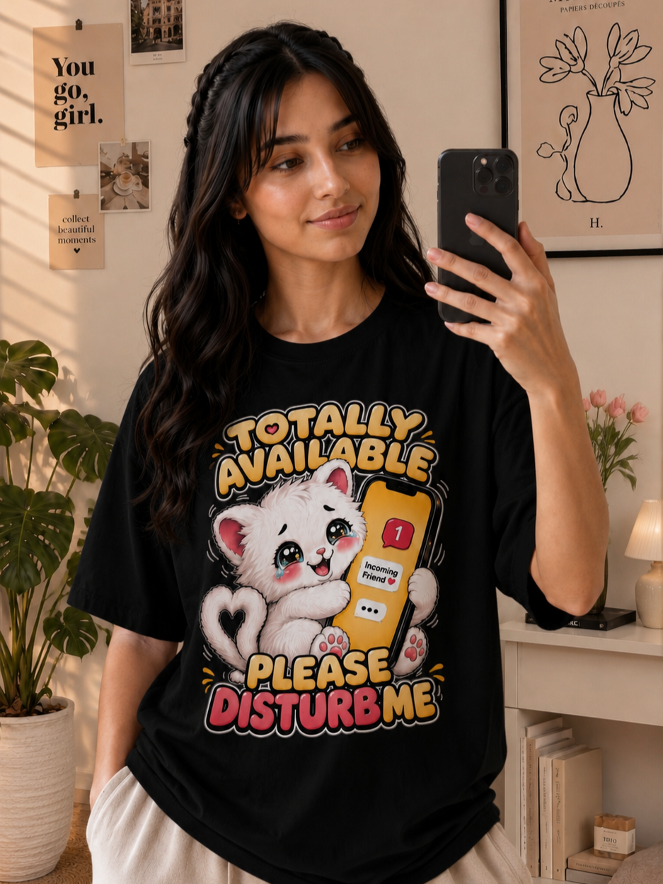 Totally Available - Please Disturb Me Unisex Oversized T-shirt