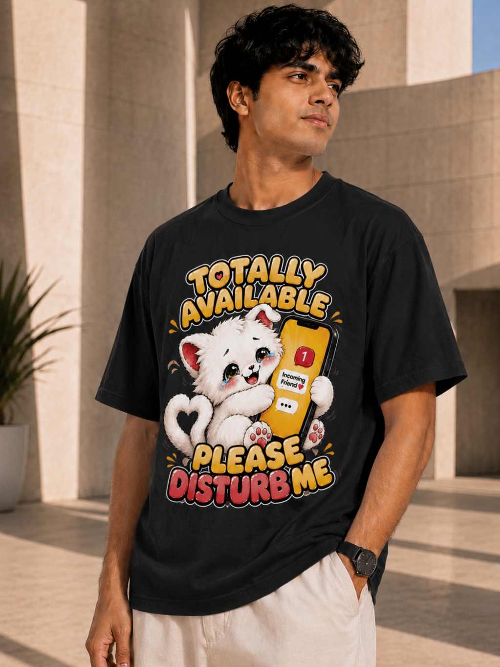 Totally Available - Please Disturb Me Unisex Oversized T-shirt