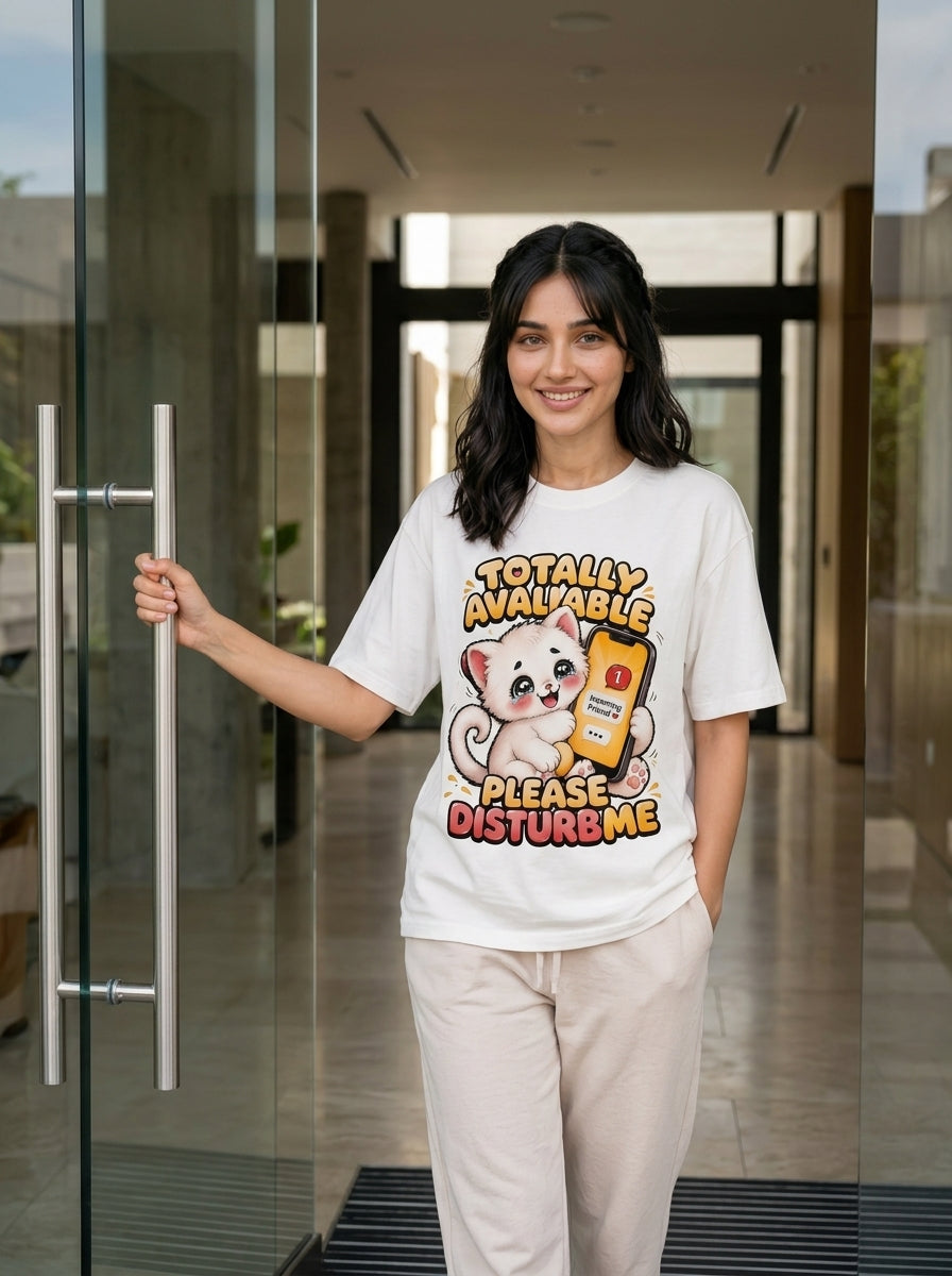 Totally Available - Please Disturb Me Unisex Oversized T-shirt